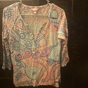 Lilly Pulitzer Multicolor Mosaic Blouse